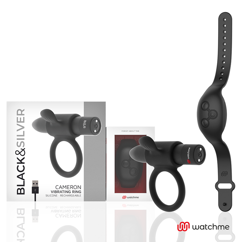 BLACK&SILVER – Vibrationsring mit Watchme-Fernbedienung