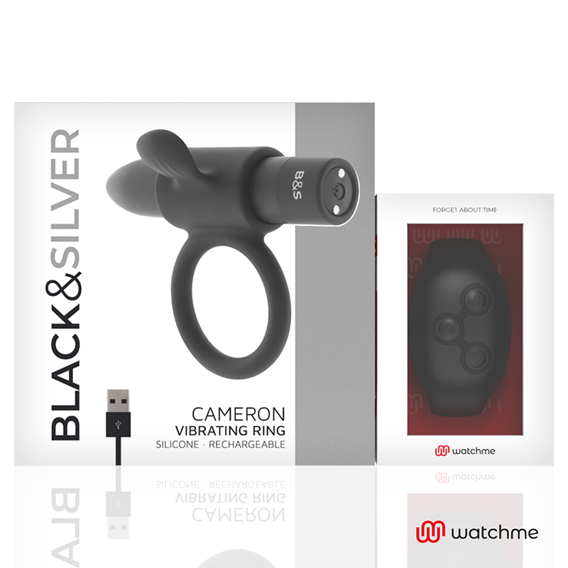 BLACK&SILVER – Vibrationsring mit Watchme-Fernbedienung