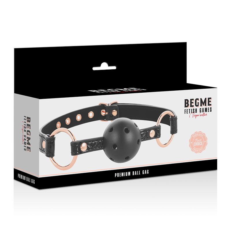BEGME Black Edition – Ballknebel aus veganem Leder