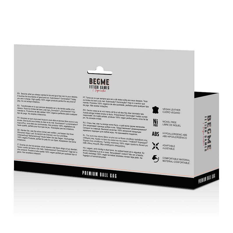 BEGME Black Edition – Ballknebel aus veganem Leder