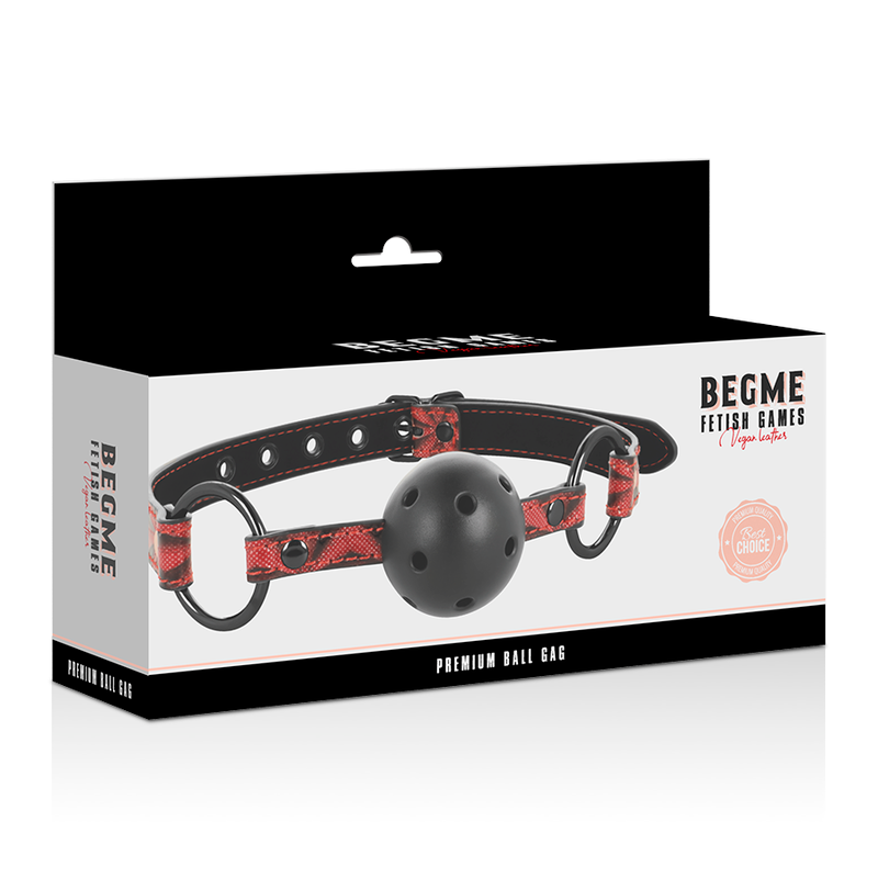 BEGME Red Edition – Ballknebel aus veganem Leder