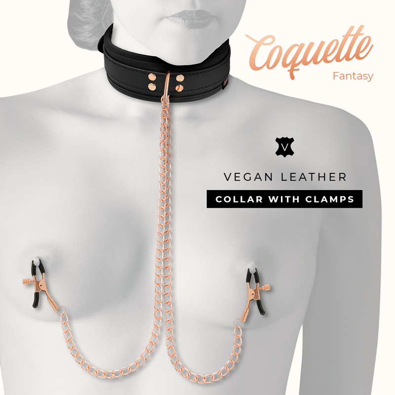 COQUETTE CHIC DESIRE FANTASY – Collana con pinza per capezzoli fantasia con fodera in neoprene