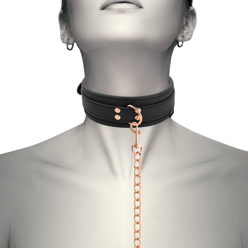 COQUETTE CHIC DESIRE FANTASY – Sklaven-Halsband mit Leine, veganes Leder