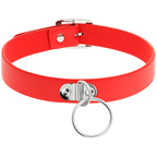 COQUETTE CHIC DESIRE – Red vegan leather necklace woman fetish accessory