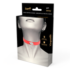 COQUETTE CHIC DESIRE – Red vegan leather necklace woman fetish accessory