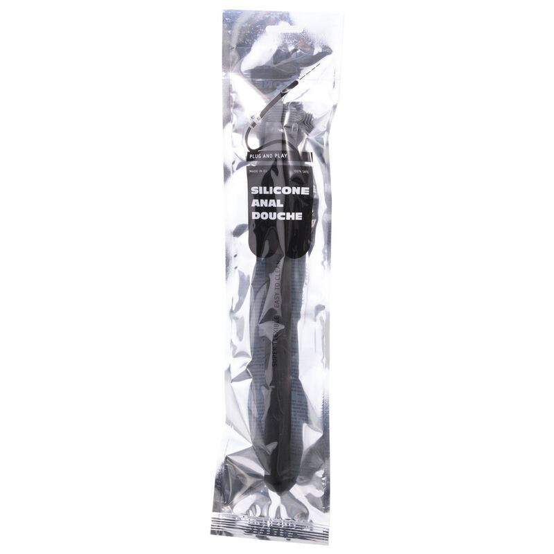 ALL BLACK – Analdusche gerippt aus Silikon, 27 cm