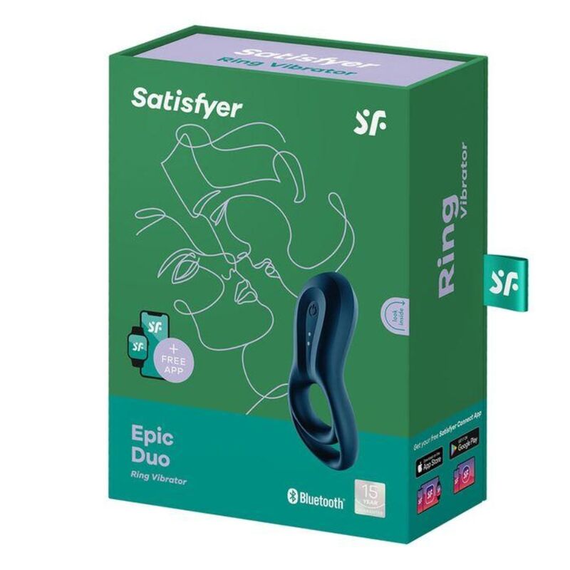 SATISFYER Epic Duo – Ring vibrator App blue