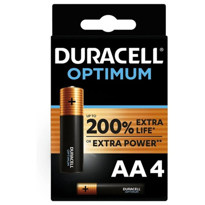 DURACELL – Optimum 200 Alkaline-Batterie AA LR6, 4 Stück