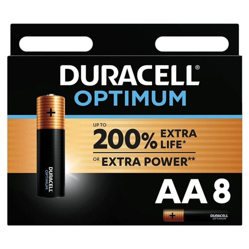 DURACELL – Optimum 200 Alkaline-Batterie AA LR6, 8 Stück