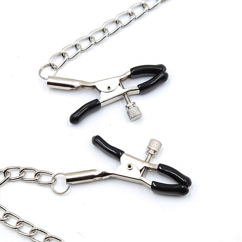 OHMAMA FETISH – Black ball gag with nipple clamps