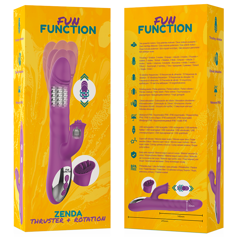 FUN FUNCTION – Zenda Thruster & Rotation Rabbit-Vibrator, 24,5 cm
