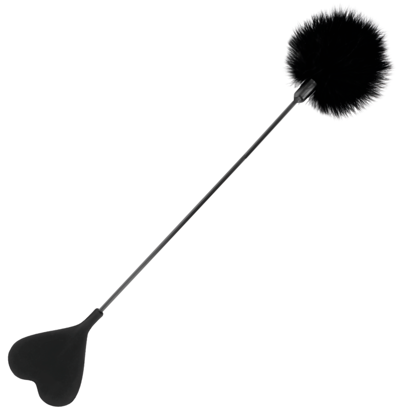 DARKNESS – Fouet plume damour noir 40 cm