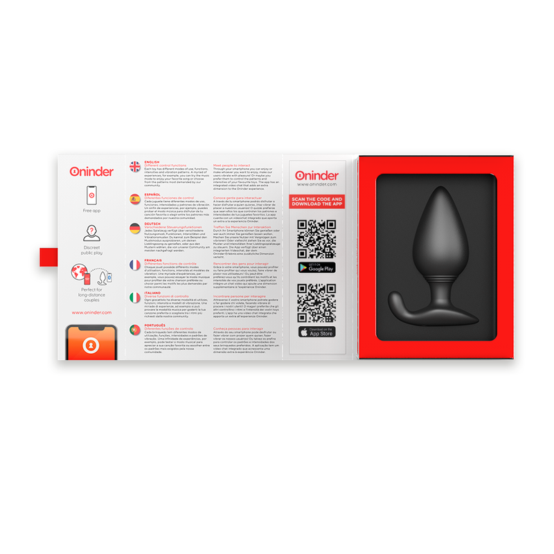 ONINDER Rio – vibrierender Analplug mit App-Steuerung, schwarz