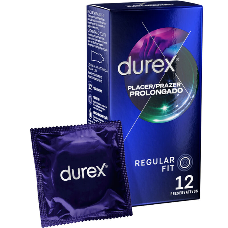 DUREX Pleasure Extended – Verzögerungskondome, 12 Stück