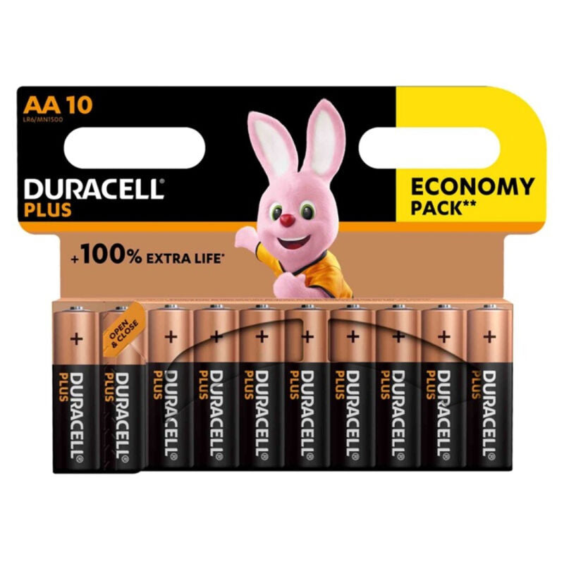 DURACELL – Plus Power 100 Alkaline-Batterie AA LR6, 10 Stück