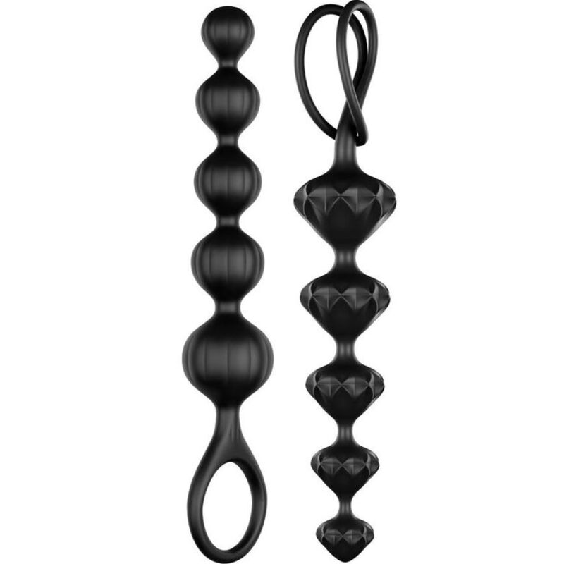 SATISFYER Love Beads – Analkugeln-Set, schwarz