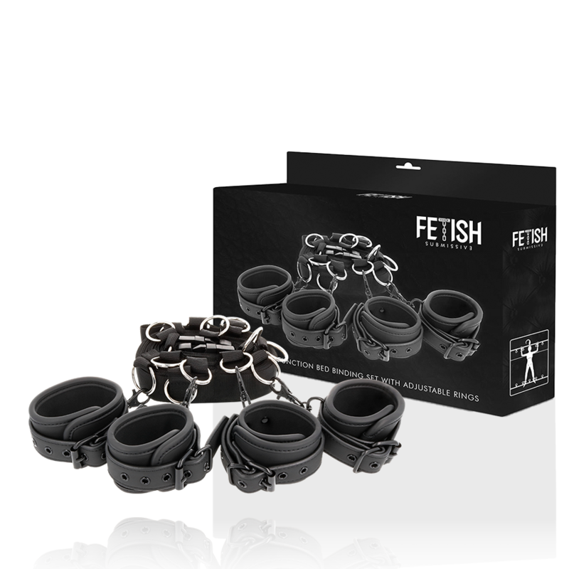 FETISH SUBMISSIVE Luxus-Bettfessel-Set – mit Neopren-Futter