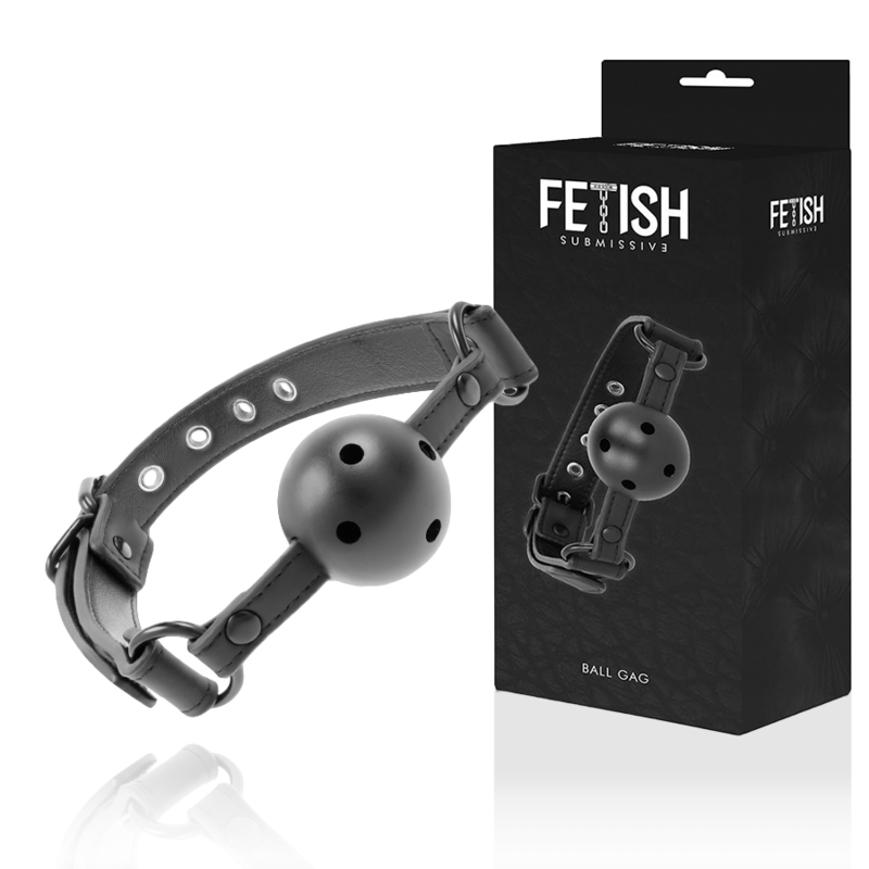 FETISH SUBMISSIVE Atmungsaktiver Knebel – aus veganem Leder