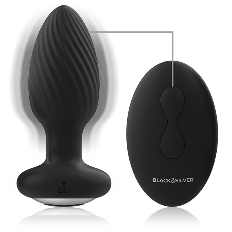 BLACK&SILVER Wells – Analrotator aus Silikon mit Fernbedienung