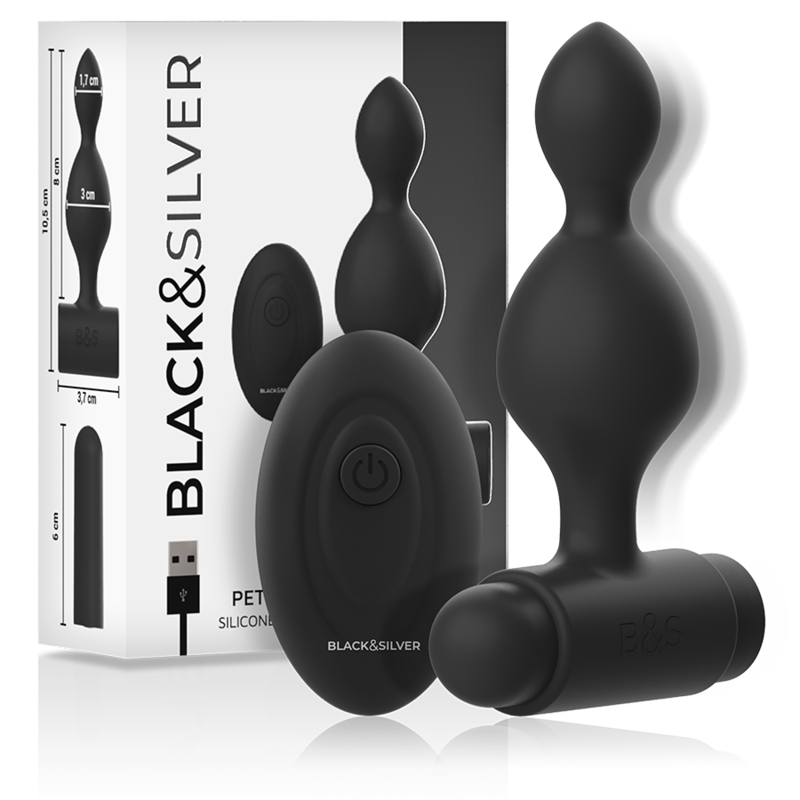 BLACK&SILVER Tucker – Kleiner Analstecker aus Silikon mit Fernbedienung