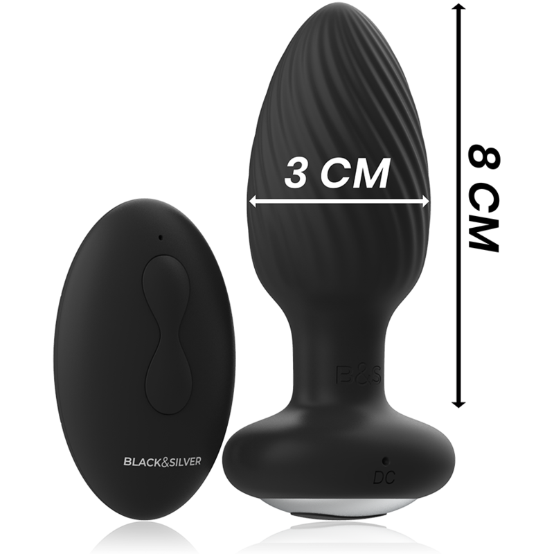 BLACK&SILVER Wells – Analrotator aus Silikon mit Fernbedienung