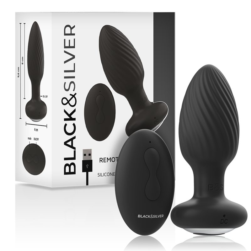 BLACK&SILVER Wells – Analrotator aus Silikon mit Fernbedienung