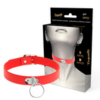 COQUETTE CHIC DESIRE – Red vegan leather necklace woman fetish accessory