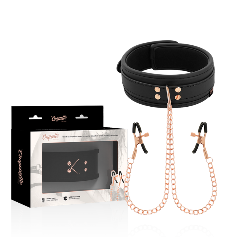COQUETTE CHIC DESIRE FANTASY – Collana con pinza per capezzoli fantasia con fodera in neoprene