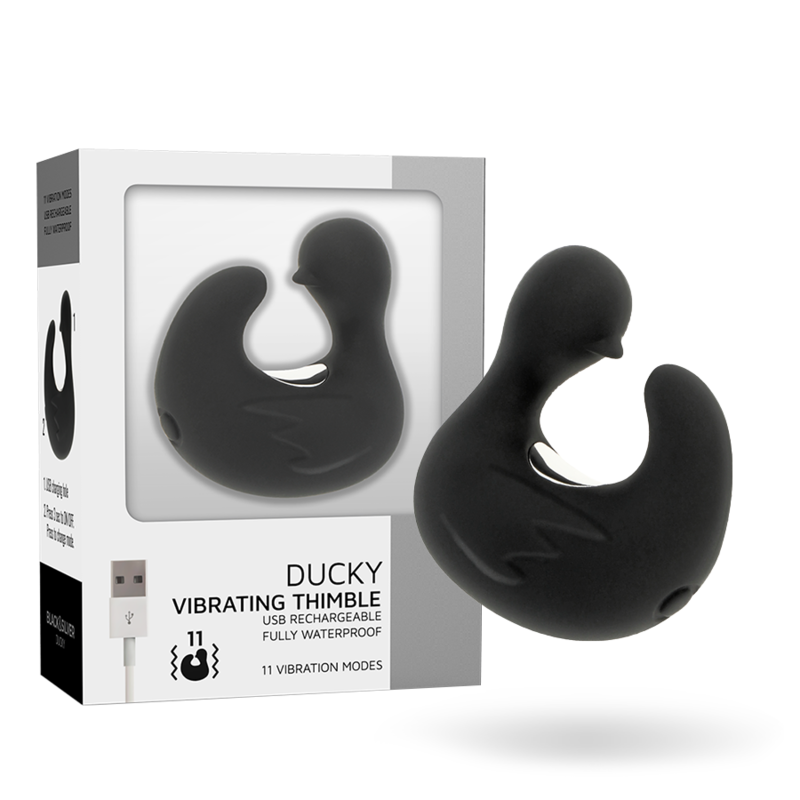 BLACK&SILVER – Dé à dés à canard rechargeable en silicone stimulant duckymania