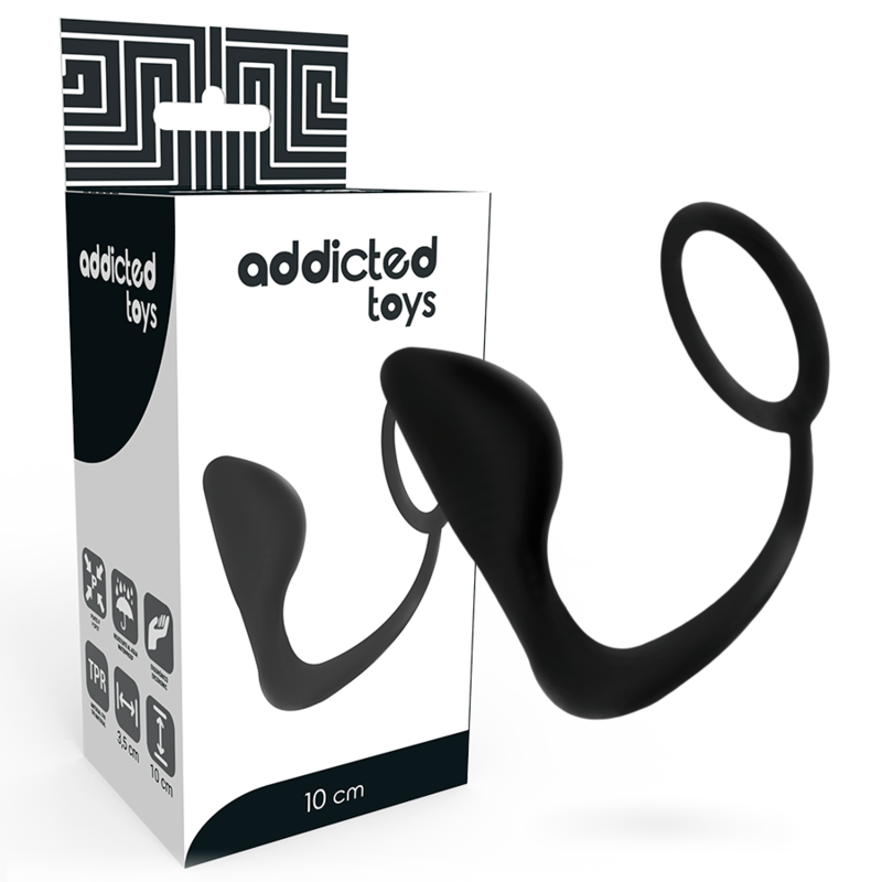 ADDICTED TOYS – Analplug mit schwarzem Penisring