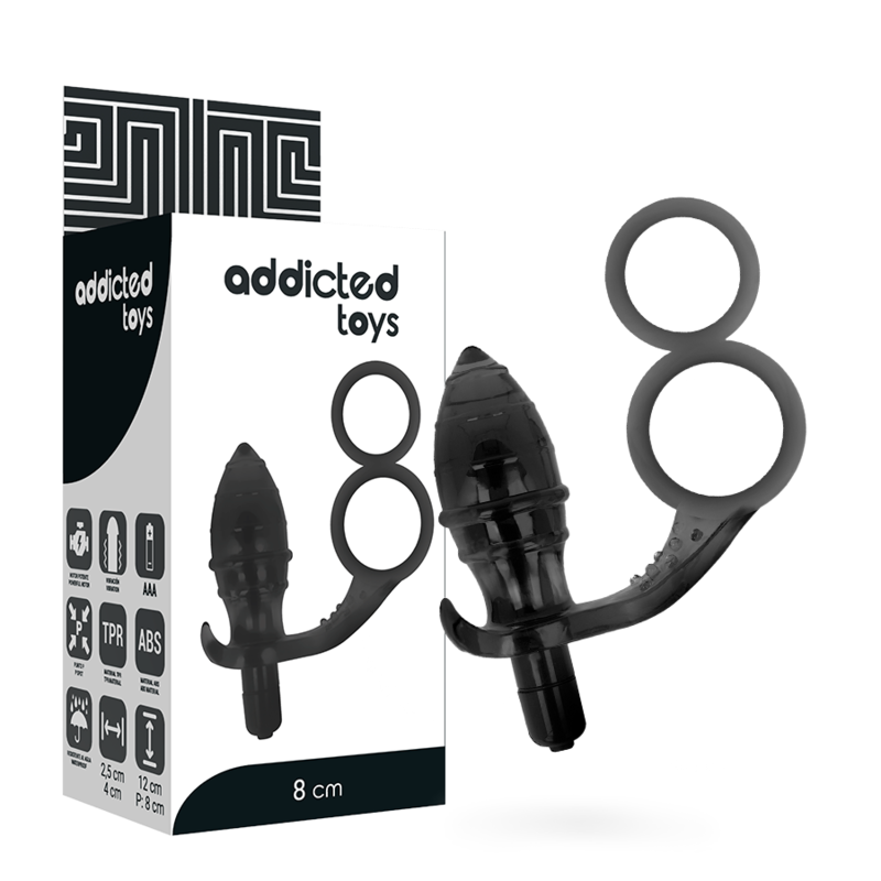 ADDICTED TOYS – Analplug mit doppeltem schwarzen Ring