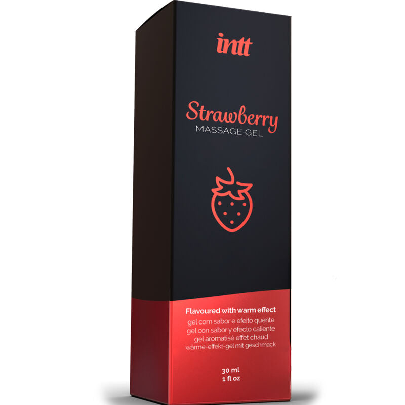 INTT Massage & Oral Sex – Massagegel mit Erdbeergeschmack und Wärmeeffekt