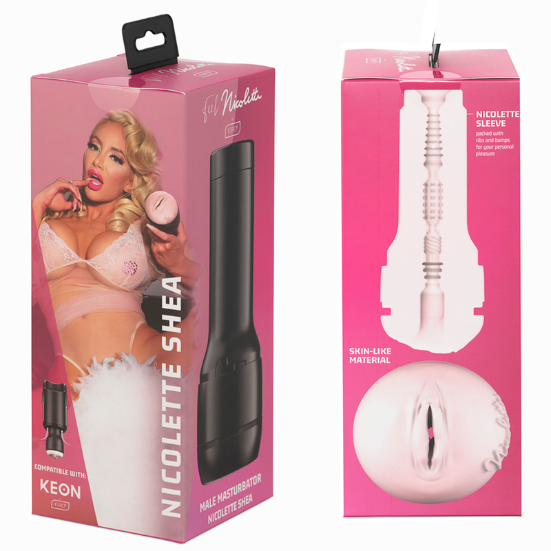KIIROO Keon & Feel Nicolette Shea – Stroker-Set mit Aqua-Gleitgel, 50 ml