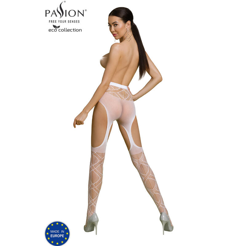 PASSION Eco Collection – Bodystocking ECO S005, weiss