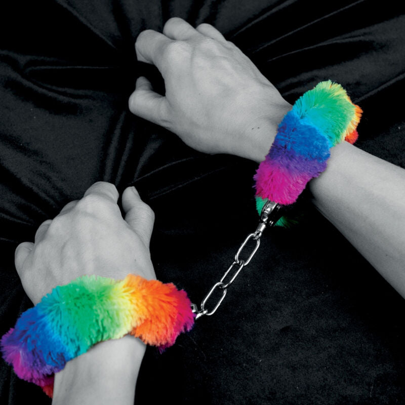 Spencer & Fleetwood – Metall-Handschellen mit Regenbogen-Fütterung