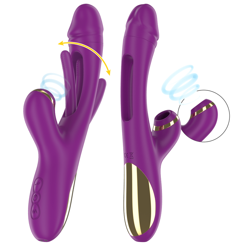 INTENSE Ateneo – Multifunktionsvibrator mit Zunge und Saugfunktion, lila
