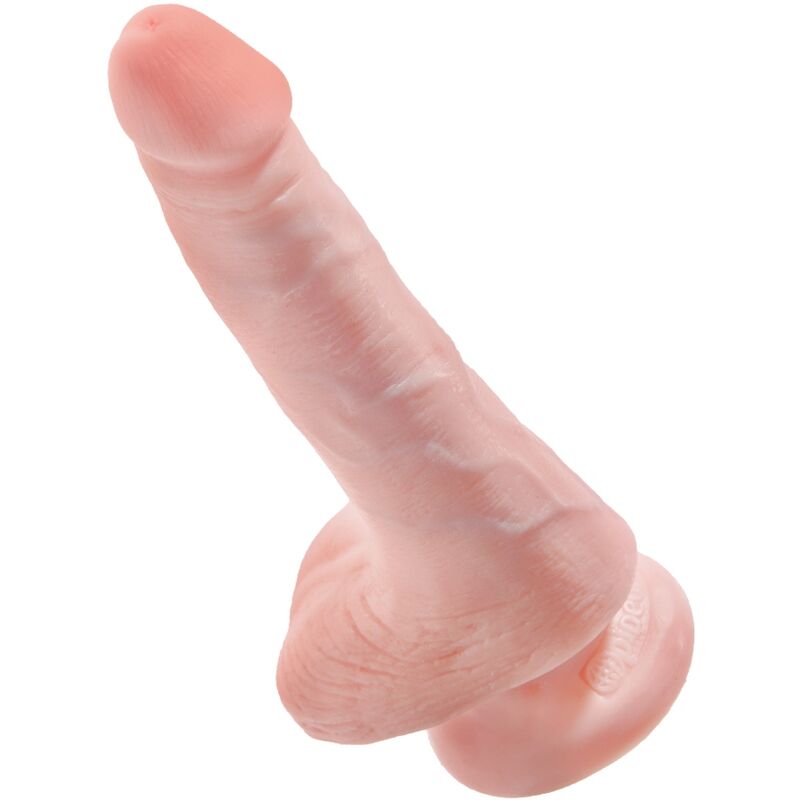 KING COCK Realistischer Dildo mit Hoden – 13,5 cm, hell