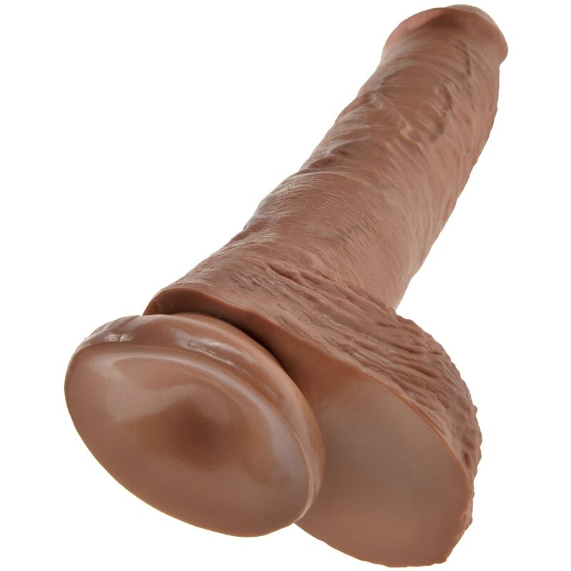 KING COCK – PÉNIS RÉALISTE AVEC BOULES 19.8 CM CARAMEL