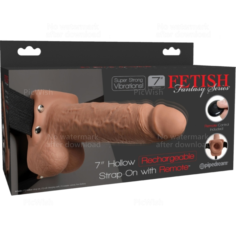 FETISH FANTASY SERIES – Vibrierendes Hohl-Strap-On-Geschirr mit Hoden, 17,8 cm