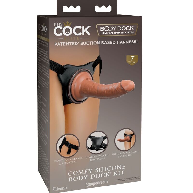 KING COCK Elite – Bequemes Gurt-Set mit Dildo, 17,8 cm