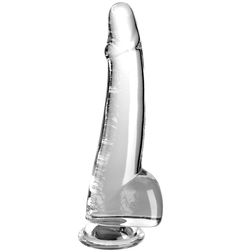 KING COCK Clear – Glatter Dildo mit Hoden