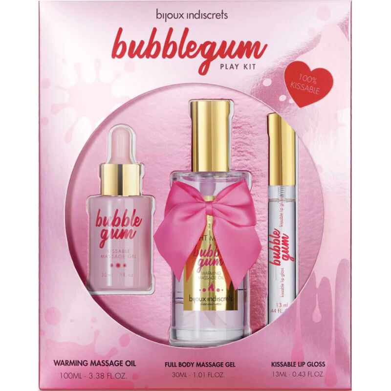 BIJOUX INDISCRETS Bubblegum – Spielset mit Öl, Gel und Lipgloss