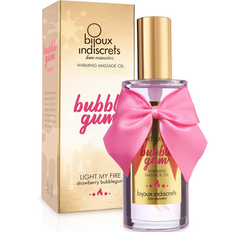 BIJOUX INDISCRETS Light My Fire – Massageöl mit Wärmeeffekt, Bubblegum-Geschmack
