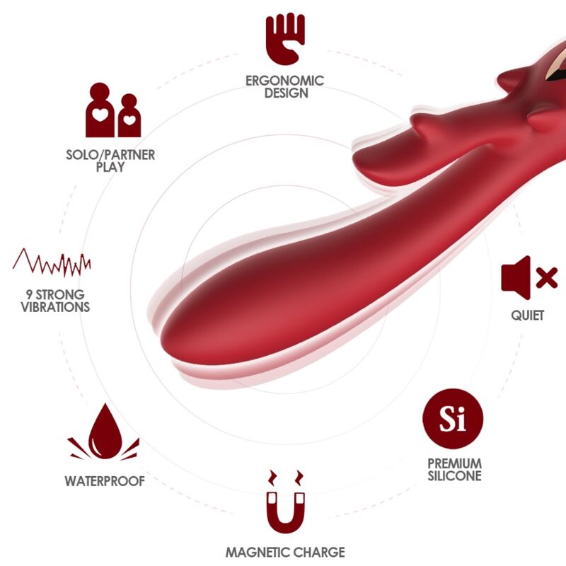 ARMONY Elch – Gebogener Rabbit-Vibrator, Rot