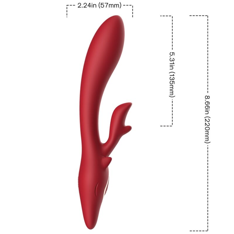 ARMONY Elch – Gebogener Rabbit-Vibrator, Rot