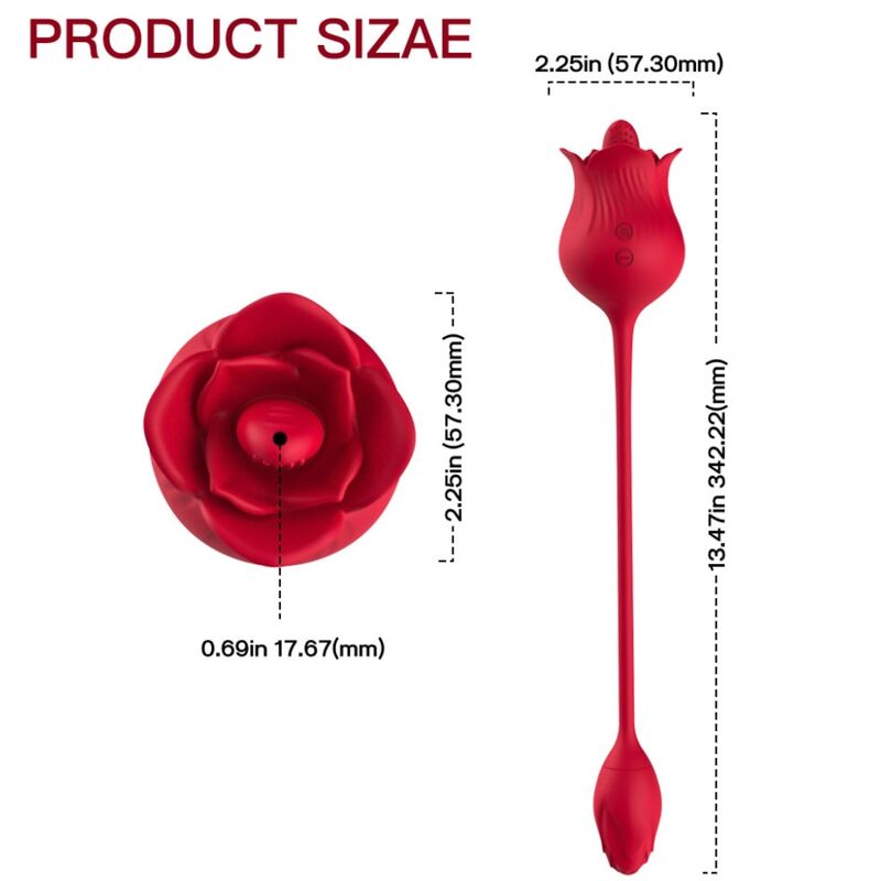 ARMONY – Rosen-Vibrator mit Schwanz, Rot