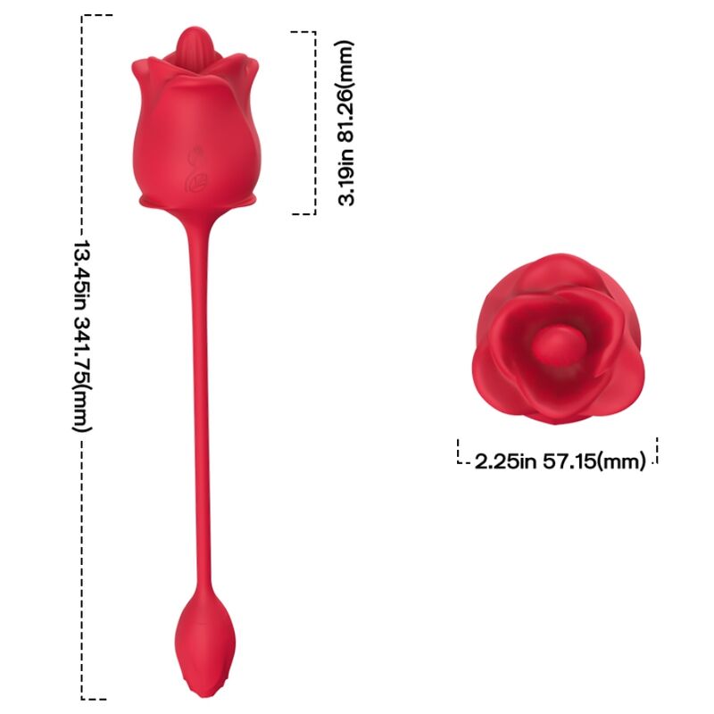ARMONY – 2-in-1 Rosen-Saugstimulator und Vibrator mit rotem Schwanz, 10 Modi