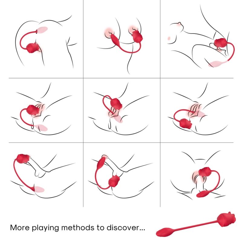 ARMONY – 2-in-1 Rosen-Saugstimulator und Vibrator mit rotem Schwanz, 10 Modi