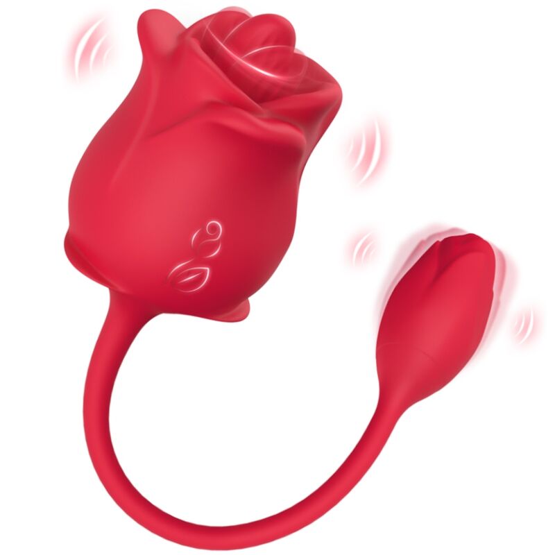 ARMONY – 2-in-1 Rosen-Saugstimulator und Vibrator mit rotem Schwanz, 10 Modi