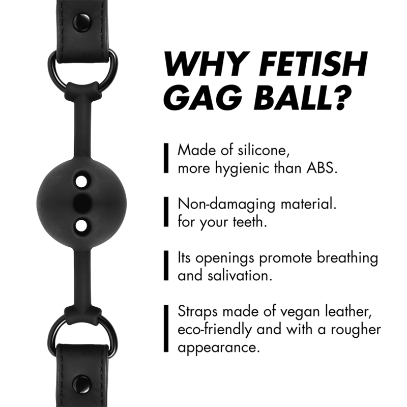 FETISH SUBMISSIVE BONDAGE – Atmungsaktiver Ballknebel aus Silikon